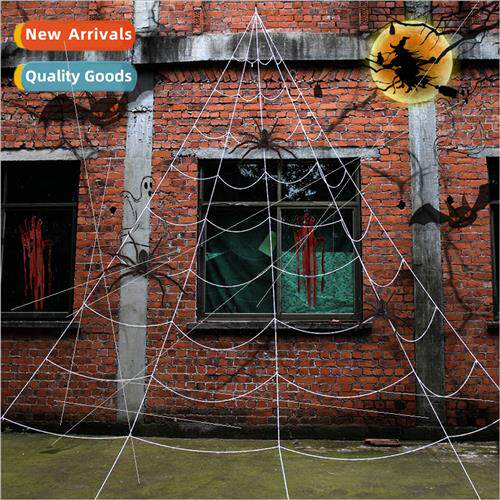 2023 new Halloween decorations silk black spider web holiday