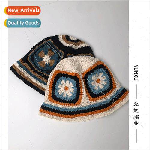che designer  handmade crochet grandmother grid hollow flowe