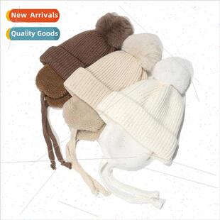 women knted ear warm baby men fashion cap children Winter