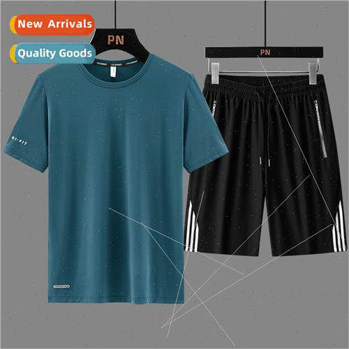 Ice silk sports short-sleeved su men t-shirt 2023 summer thi
