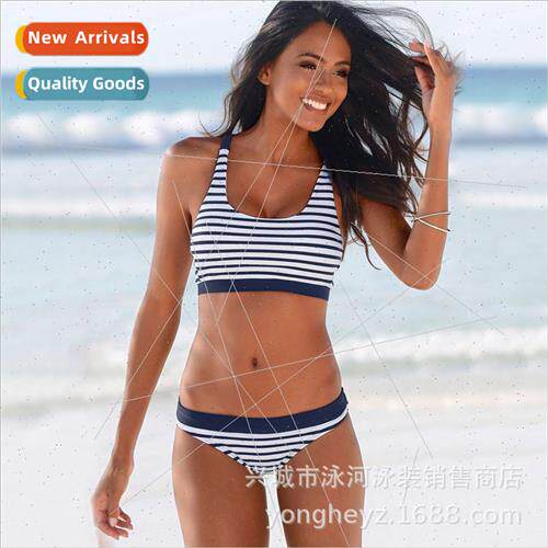 2020 Womens Spl Stripe Solid Color Patchwork Wide Band Cross