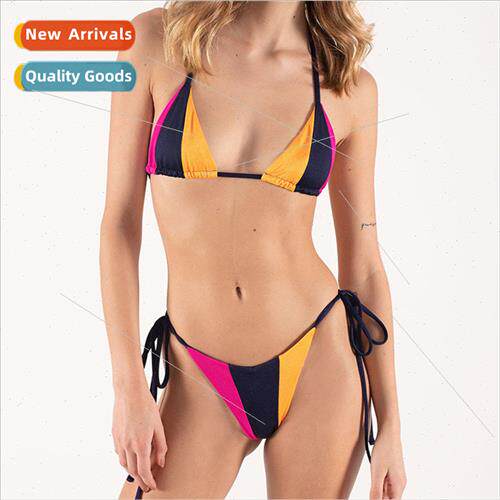 Bikini Sexy Swimsu Europe Slimming Vertical Stripe Patchwork