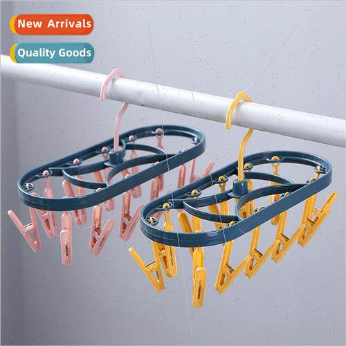 12 clip drying rack household windproclothesline multifuncti