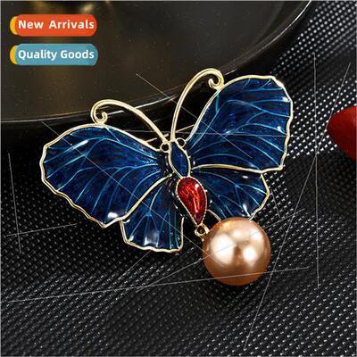High-grade enamel painted butterfly brooch female Korea fash