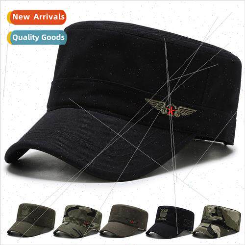 Hat men Korea  tide flat top milary cap simple hundred wh mi