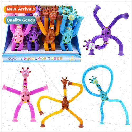 light-emitting variable telescopic tube giraffe cartoon suct