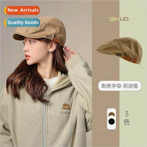 Letter embroidery ward cap female show face small new hundre