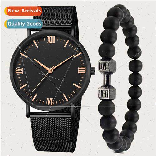 2023 New Men Fashion Hundred Casual Belt Quartz Watch Busine
