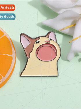 Cartoon kten shape brooch cute quirky big mouth cat animal s