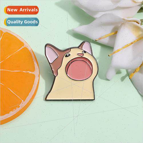 Cartoon kten shape brooch cute quirky big mouth cat animal s