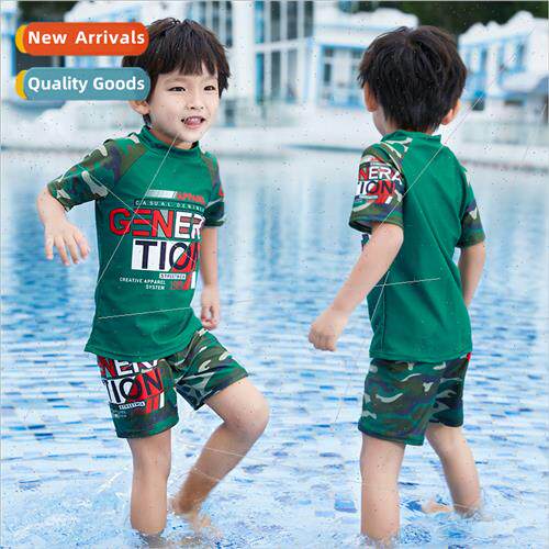 Childrens swimsu su casual sports handsome spl two-piece set