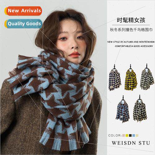 Classic thousbirds check scarf men women warm new scarf Kore
