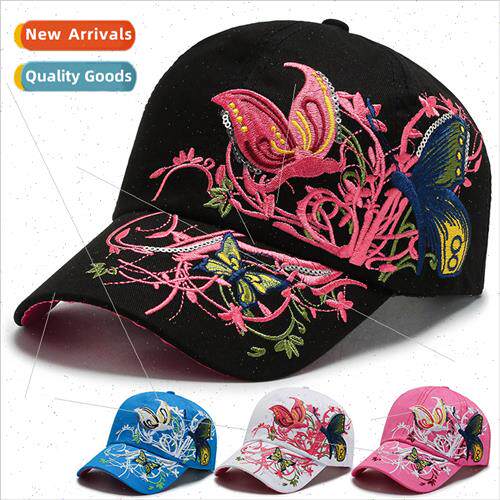 Sun hat female ethnic butterfly embroidery hat wh a hundred