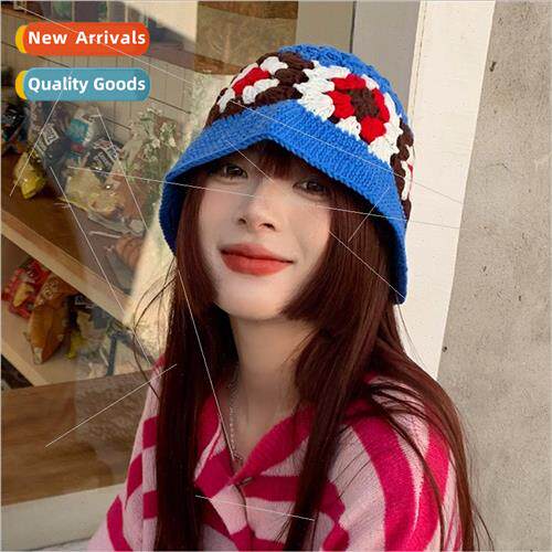 Ins hand-knted wool cap children Japan hook flower fisherman