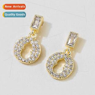 small earrings Korea Diamond simple round new student short