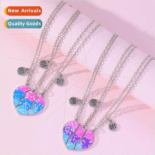 gradient color good friends BFF love necklace children penda