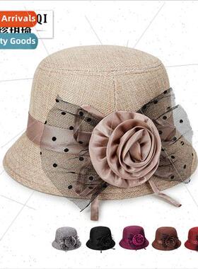 spring summer new linen sunshade hat ladies sunscreen prince