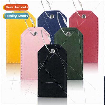 Leather luggage tag wire lanyard boarding pass wh paper card