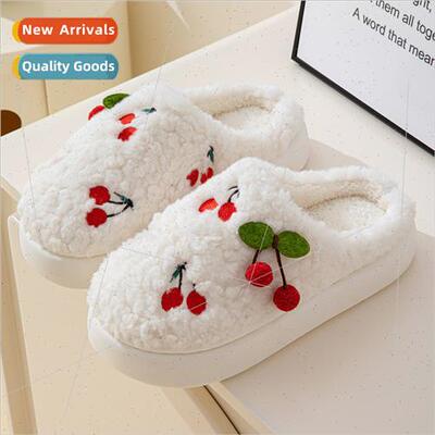 Cute girl heart winter cotton slippers stepping sh feeling h