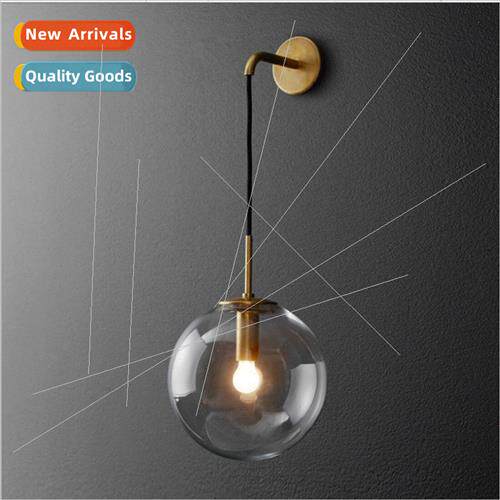 Scandinavian orb glass wall lamp creative  hotel model room