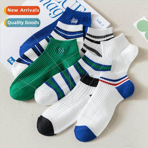 Low-top socks double needle cotton socks tide spring new soc
