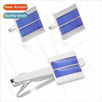 Men Shirt Tie Clip mple Business Shirt Su Square Cufflinks C