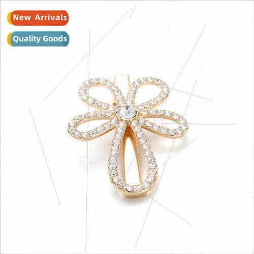 New fashion light luxury butterfly hair accessories gold flo