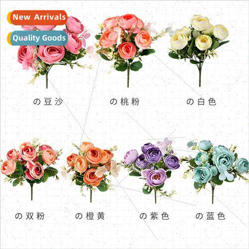 New 7 head tea rose bud simulation flowers fake flowers rose