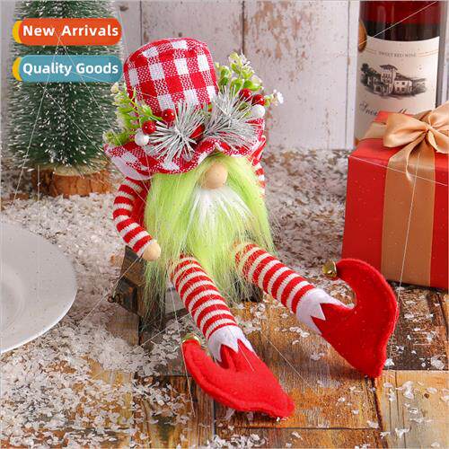 Christmas long legs doll 2023 green beard doll red whe plaid