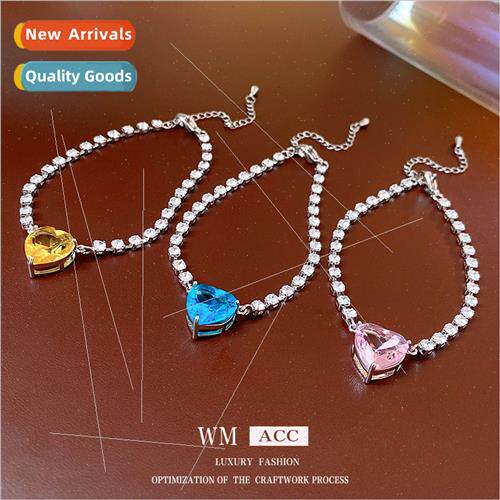 Korea colorful zirconia love bracelet fashion niche bracelet