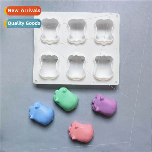 licone 6 connected pig plate chocolate mold DIY cake ice cub