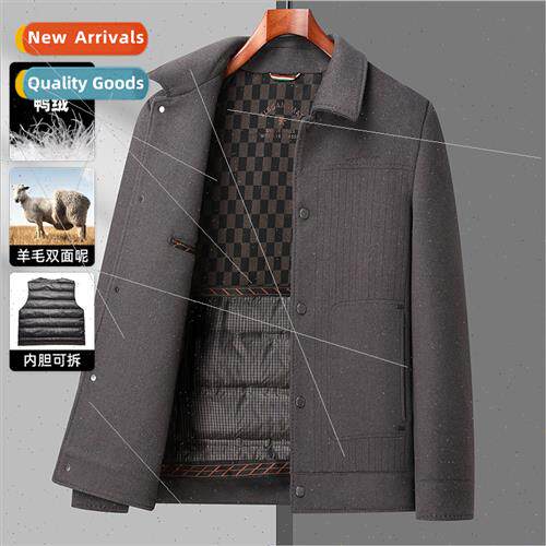 2023 double-sided tweed tweed jacket men short tweed cashmer