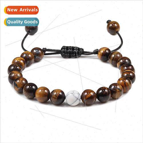 8mm stone beads braided bracelet energy yoga couple creative