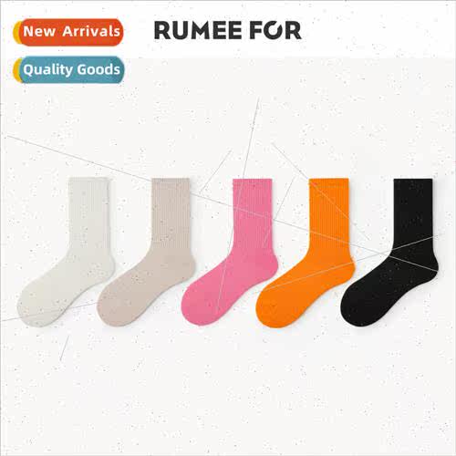 Autumn winter socks men mid-calf socks Japan simple solid co