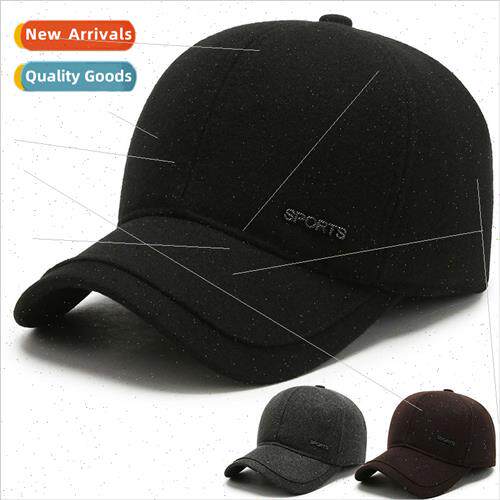 Hat men winter middle-aged warm tweed baseball cap casual mi