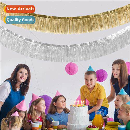New matte rain silk banner floral birthday party decoration