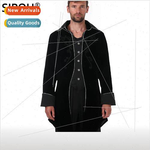 Mens cosplay tuxedo solid color fashion steampunk vintage Eu