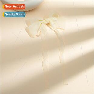 ribbon bow head summer hai back beige elegant Spring female