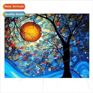 embroidery Van handmade branch moon full abstract New Gogh