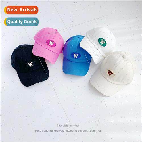 W letter patch children baseball cap middle large children i