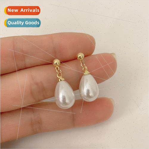 Water drop pearl earrings female daily versatile fashion nic