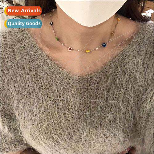 Korea new flower necklace female hundred wh tide Spice Girls