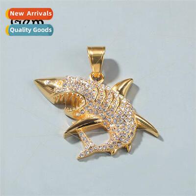 stainless steel Shark Pendant Hip Hop Punk Tanium Steel Ense