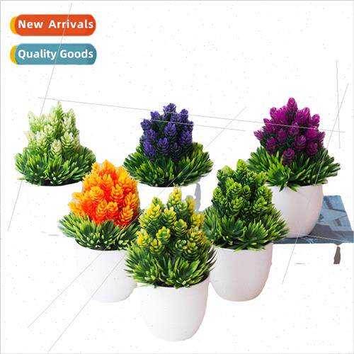 Fake flowers mini plant arrangement pine needles pineapple p