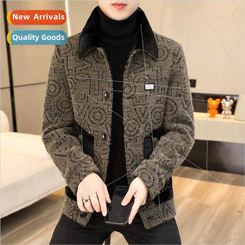 Autumn winter jacket men tide 2023 new tide tweed jacket lig