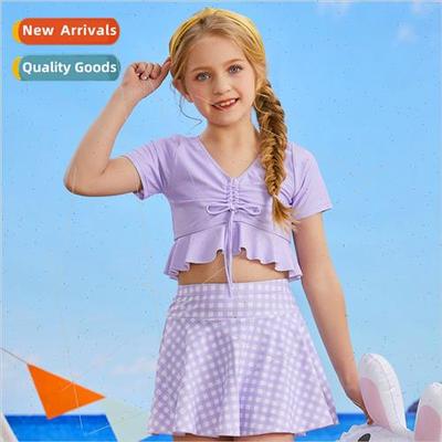 Childrens swimsus middle and older children girls skirt swim