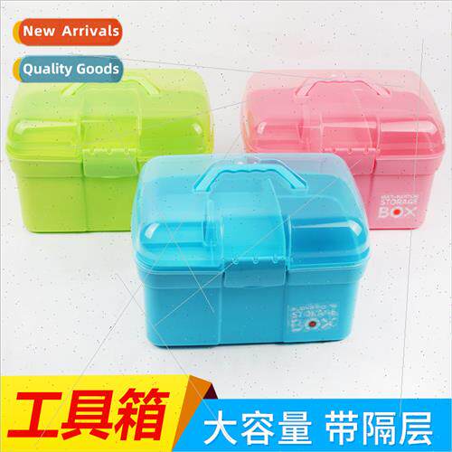 Nail art tool box two layers PP can be hraised transparent n