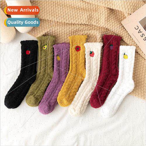 Plush socks womens fall and winter padded and thickened  of