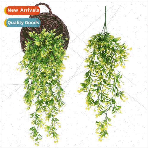 mulation orange leaves flowers rattan rattan wall hanging fl