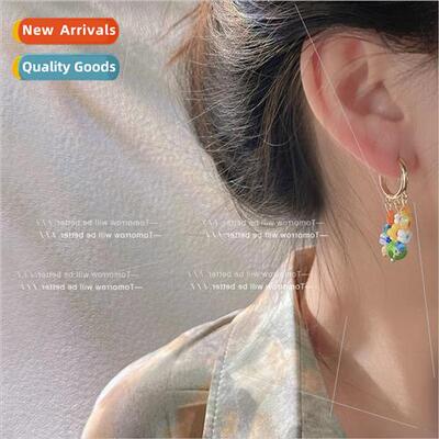 Candy Color Asymmetrical Pearl Earrings 2022 Female che Kore